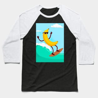 Surfing Bananna Baseball T-Shirt